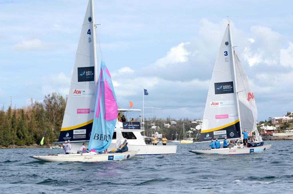 Taylor defeated Ian Williams to tale third while Johnie Berntsson won his second Argo Group Gold Cup at the Royal Bermuda Yacht Club. He defeated Eric Monnin in the finals. Taylor Canfield was third and Alpari World Match racing tour leader Ian Williams was fourth. ©  Talbot Wilson / Argo Group Gold Cup http://www.argogroupgoldcup.com/